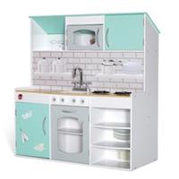 Plum Play Unisex Peppermint Townhouse 2 In 1 Wooden Kitchen And Dolls House