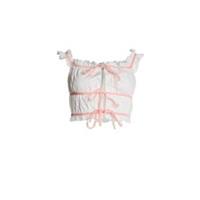 Collective The Label Womens White Lace Up Crop Top Strappy Cotton - 12 Regular