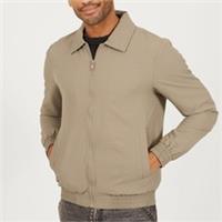 Brave Soul Mens Seersucker Harrington Jacket In Taupe Long Sleeve - S Regular