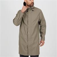 Brave Soul Mens Taupe Rubberised Hooded Parka Jacket Coat Long Sleeve Outerwear - S Regular