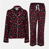 DKNY Womens Cherry Pyjamas Set Long Sleeve Pyjama - 14 Regular