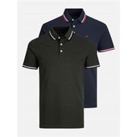 Jack & Jones Mens Paulos Polo Shirt Top 2 Pack Short Sleeve - S Regular