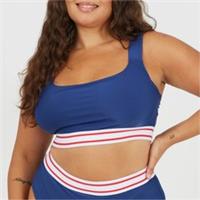 Brave Soul Womens Size Wide Strap Bikini Top With Contrast Stripe Elastic - 20 Regular