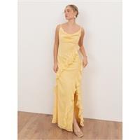 Anaya With Love Womens Recycled Butter Yellow Waterfall Ruffle Cowl Neck Cami - 12 Regular