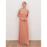 Anaya With Love Womens Recycled Peach Tulle Square Neck Strappy Maxi Dress - 10 Regular