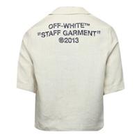 Off White Womens Linen Long Sleeve Dress Shirt Collared - 6 Regular