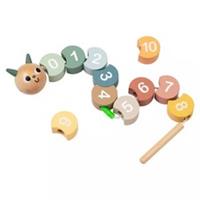 Wooden Number Threading Game