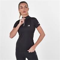 Karrimor Womens SS quarter Zip Short Sleeve Performance T Shirt Tee Top Funnel - 14 (L) Regular