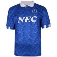 Score Draw Mens Everton FC Home Jersey Licensed Retro Shirt Collared Lightweight - S Regular