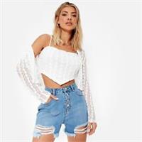 I Saw It First Womens Textured Lace Cami Crop Top Vest - 16 Regular