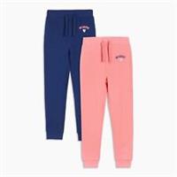 Be You Girls Pack of 2 Joggers Sweatpants Jogging Bottoms Closed Hem Fleece - 1-2 Regular