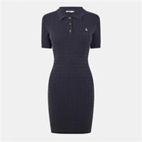 Jack Wills Womens Moray Polo Cable Knitted Mini Dress Short Sleeve