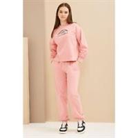 Be You Girls Positive Club Sweatshirt And Jog Set Pink Closed Hem Fleece Jogging - 12-13 Yrs Regular