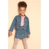 Be You Girls Printed Denim Jacket Outerwear And Skirt Set Blue - Unlined - 2-3 Yrs Regular