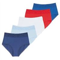 Be You Womens 5 Pack Lace Trim Full Briefs