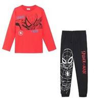 Character Kids Spiderman Long Sleeve T-Shirt and Jogger Set Red Black Top Short - 6-7 Yrs Regular