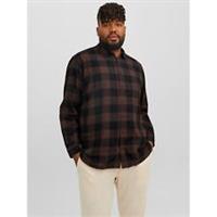 Jack & Jones Mens Gingham Twill Checkered Shirt Plus Size Patterned - Long - 2XL Plus