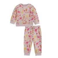 Hello World Girls Baby Girl Jungle Print Jog Set Pink Clothing Sets - 3-6 Months Regular