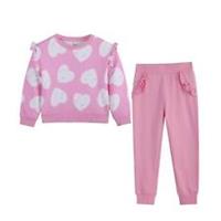 Be You Kids Younger Girl Heart Jog Set Pink Clothing Sets - 6-7 Years Regular