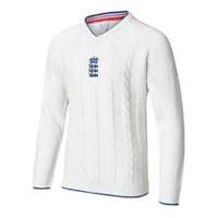 Castore Mens England Cricket Knitted Sweatshirt 2023 Sweater V-Neck - S Regular