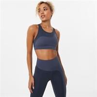 USA Pro Womens Colour Block Bra Low Impact Sports Training Fitness Gym Crop Tops - 14 Regular