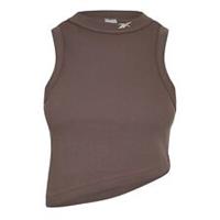 Reebok Womens Classics Cropped Ribbed Tank Top Sleeveless Vest Crop Crew Neck - L Regular