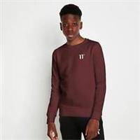 11 Degrees Kids Junior Core Sweatshirt Mulled Red Crew Sweater - 12-13 Regular