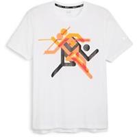 Puma Mens Run Faster Icons Graphic T-Shirt Running Top Short Sleeve Sports - S Regular