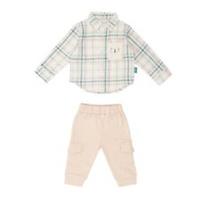 Hello World Kids W Bb Cord Shrt Bb51 Top And Trousers Set - 0-3 Months Regular