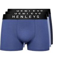 Henleys Mens Ink 3 Pack Boxers Trunk - S Regular