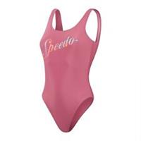 Speedo Womens Logo Ubk 1pc One Piece Pool Beach Swimsuit Swimwear - 40 Regular