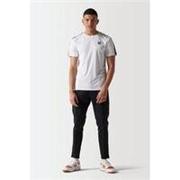 11 Degrees Mens Microtape T-shirt White Regular Fit Hooded - M Regular