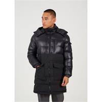 Brave Soul Mens Padded Jacket Outerwear With Hood Puffer Lightweight - S Regular