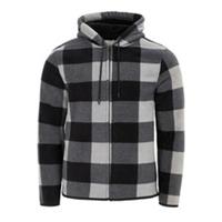 Lee Cooper Mens Zip Sherpa Overshirt Hooded - S Regular