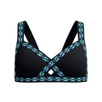 Speedo Womens Solid Logo Elastic Cross Front Top Sports Training Fitness Gym - 12 Regular