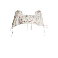Collective The Label Womens Grid Picnic Floral Square Neck Crop Top Short Sleeve - 12 Regular