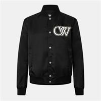 Off White Mens Monogram Bomber Jacket Outerwear Long Sleeve 2 Pockets - S Regular