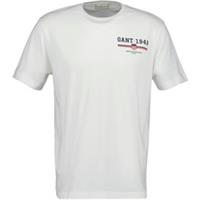 Gant Mens Ss T-shirt Top Eggshell S Regular Fit - 2XL Regular