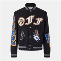Off White Mens Bomber Jacket Outerwear Varsity - M Regular