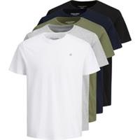 Jack & Jones Mens 5 Pack Jxj Short Sleeve T-shirt Cotton - 2XL Regular
