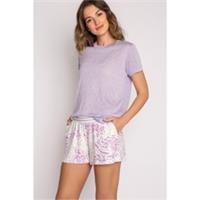 PJ Salvage Womens Wild Lavender Fleece Shorts 2 Pockets - 12 Regular