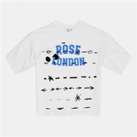 Rose London Mens Graffiti Stripe T-shirt Short Sleeve Oversized Cotton - L Regular