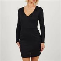 Brave Soul Womens Neck Long Sleeve Mini Dress V-neck - 8 Regular