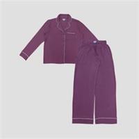 Linea Womens Lw Modal Buttn Long Sleeve Pyjama Set Collared Lightweight - 8 Regular