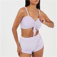 Brave Soul Womens Velour Braletter And Matching Shorts Lounge Set Strappy - 8 Regular