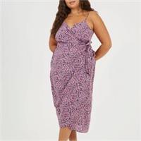 Brave Soul Womens Plus Size Knot Front Strappy Midi Dress With Floral Print - 22 Plus