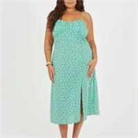 Brave Soul Womens Plus Size Strappy Floral Midi Dress With Split Detail - 20 Plus