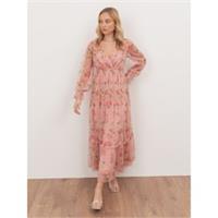 Anaya With Love Womens Recycled Pink Floral Print Faux Wrap Maxi Sleeve Midaxi - 10 Regular