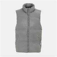Firetrap Mens Faux Leather Stand Collar Sleeveless Padded Gilet Jacket Outerwear - S Regular