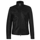 Firetrap Mens PU Jacket Leather Coat Top Zip Full - Not specified Regular